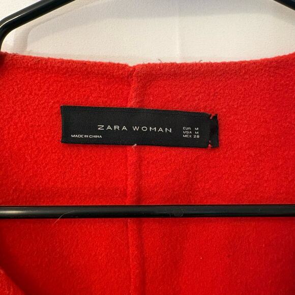 ZARA Woman Handmade Red Wool Blend Coat – Size M - Picture 3 of 11